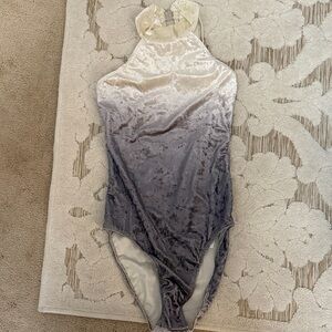 Elegant Velvet Halter ombré leotard nwt
